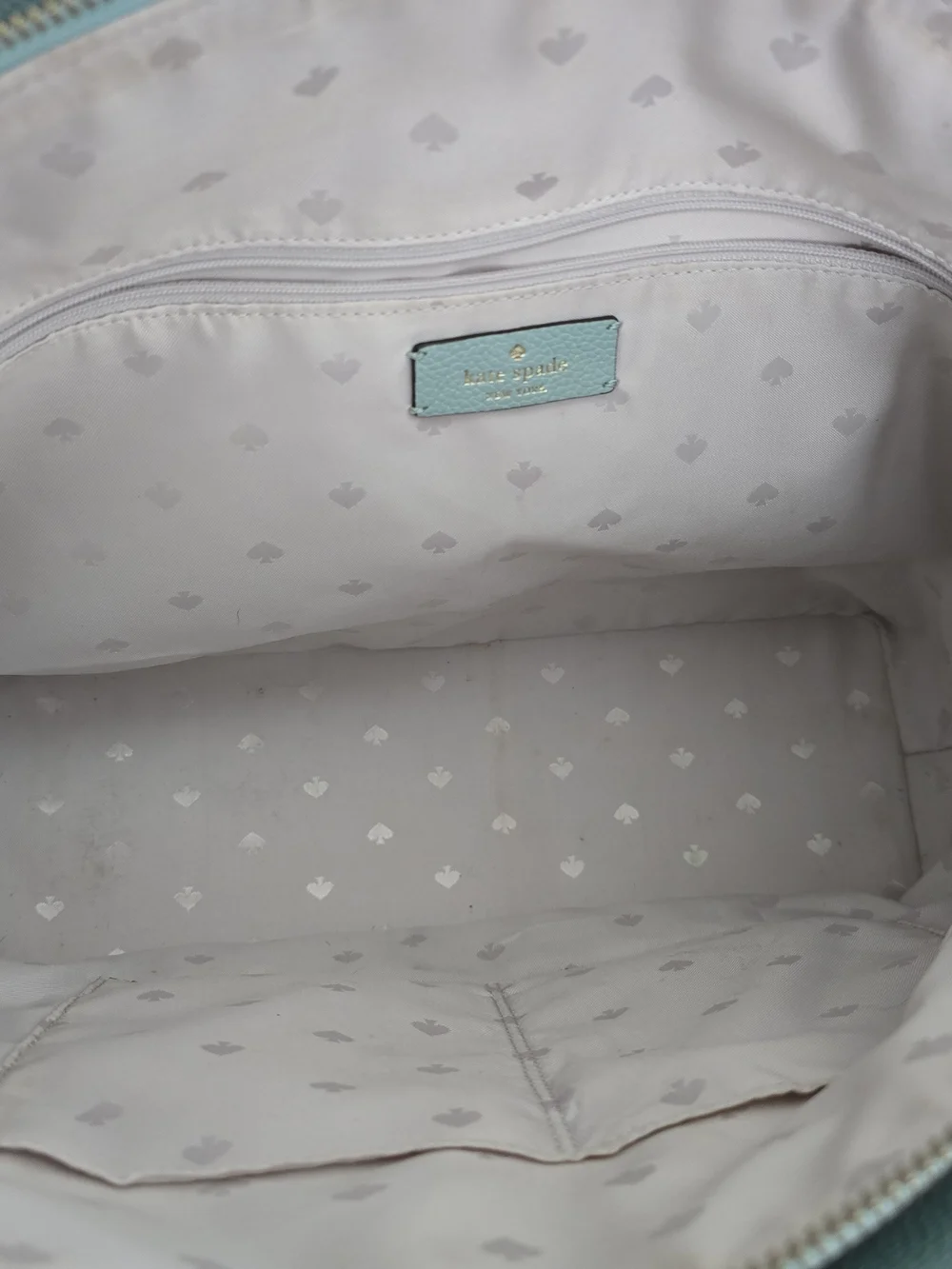 kate spade Light Blue Leather Tote Bag